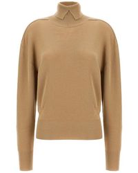 Burberry - High Neck Wool Sweater - Lyst