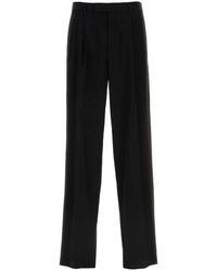 Versace - Broeken ,Zwart ,Zwarte Viscose Blend Broek - Lyst