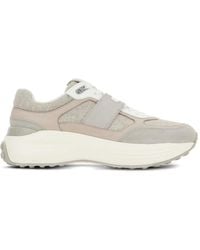 Tod's - Witte Sneakers Met Stof En Leren Details - Lyst