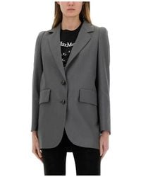 Max Mara - Jassen ,Grijs ,Wol Single-Breasted Wool Blend Blazer - Lyst