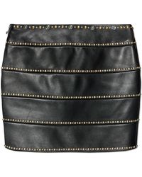 Versace - Leren Rok Met Noppen - Lyst