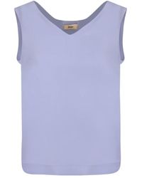 Herno - Overhemden ,Paars ,Polyester Blouse Met Knoopdetail - Lyst