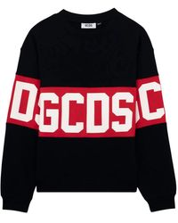 Gcds - Hoodies & Sweatvesten ,Zwart ,Katoen Band Logo Crewneck - Lyst