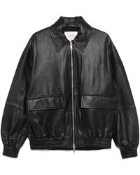 Studio Nicholson - Jassen ,Zwart ,Leer Piston Jacket - Lyst