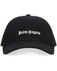 Palm Angels - Schwarzer besticktes logo gebogener spitzenhut - Lyst