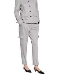 Mason's - Broeken ,Grijs ,Katoen Melange Cargo Jogger Broek - Lyst