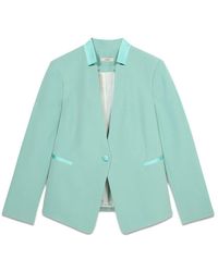 Oltre - Einreihiger blazer mit kontrastbesatz - Lyst