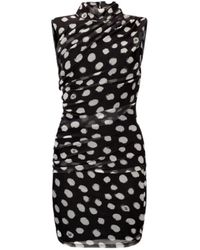 Liu Jo - Kleedjes ,Zwart ,Polyester Polkadot Stretch Jersey Minijurk - Lyst