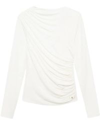 Anine Bing - Elfenbeinweißer, Geraffter Pullover - Lyst