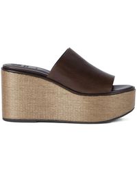 Brunello Cucinelli - Platform Leren Sandaal - Lyst
