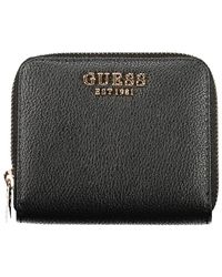 Guess - Accessoires ,Zwart ,Leer Laurel Ii Small Zip-Around Portemonnee - Lyst