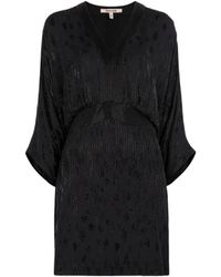 Roberto Cavalli - Kleedjes ,Zwart ,V-Hals Mini-Jurk Met Kraalversiering - Lyst