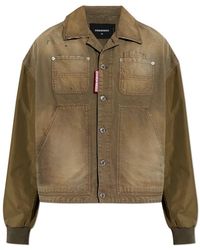 DSquared² - Jassen ,Bruin ,Denim Vintage Effect Denim Jacket - Lyst