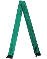 Dolce & Gabbana - Accessoires ,Groen ,Silk Fringes Nek Wrap Foulard Sjaal - Lyst