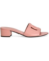 Dolce & Gabbana - Dg Logo Leather Mule - Lyst