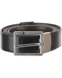 Montblanc - Accessoires ,Bruin ,Leer 30 Mm Omkeerbare Riem Met Rechthoekige Gesp - Lyst