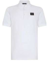 Dolce & Gabbana - Cotton Piqué Polo-shirt With Branded Tag - Lyst
