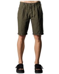 40weft - Houndstooth shorts mit kordelzug in khaki - Lyst