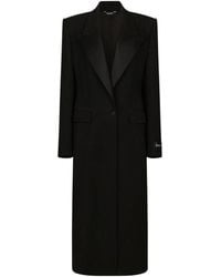 Dolce & Gabbana - Luxe Wol Zijde Jas Met Shawl Kraag - Lyst
