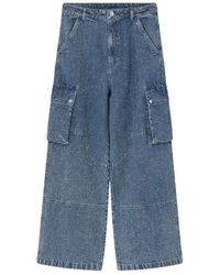 2nd Day - Mid Textured Wide-Leg Jeans - Lyst