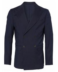 Low Brand - Kostuums ,Blauw ,Wol Double-Breasted Wool Blazer - Lyst