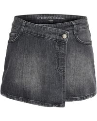 My Essential Wardrobe - Asymmetrischer schwarz wasch rock shorts panties - Lyst