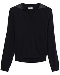 Oltre - Pullover Mit Verziertem Kragen - Lyst