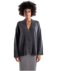 Akep - Truien & Vesten ,Grijs ,Wol Andrea Cardigan - Lyst