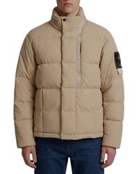 Stone Island - Jassen ,Bruin ,Katoen Korte Donsjack Logo - Lyst