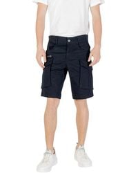 Replay - Blauwe Katoenen Bermuda Shorts - Lyst