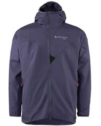 Klättermusen - Fitness ,Blauw ,Polyester Ultralichte Winddichte Jas Met Rits En Capuchon - Lyst