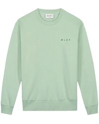 OLAF HUSSEIN - Spiral face crewneck pullover grün,spiral face crewneck sweater off white - Lyst