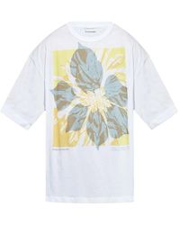 Dries Van Noten - Tops ,Wit ,Wit T-Shirt Met Ronde Hals - Lyst