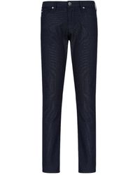 Armani - Jeans ,Blauw ,Katoen Slim-Fit Katoenmix Armure Broek - Lyst