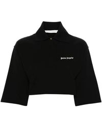 Palm Angels - Tops ,Zwart ,Katoen Polo Shirt - Lyst