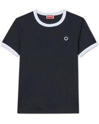 KENZO - Tops ,Zwart ,Katoen Boke Flower 2.0 Geborduurd T-Shirt - Lyst