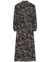 American Dreams - Romantisches Schwarzes Blumenkleid Midi - Lyst