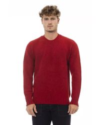 Alpha Studio - Roter wollpullover mit rundhalsausschnitt - Lyst
