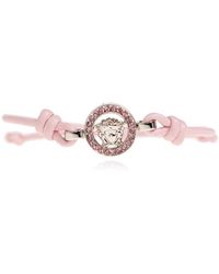 Versace - Medusa '95 Crystal Leather Bracelet - Lyst