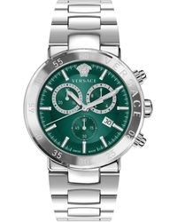Versace - Accessoires ,Grijs ,Urban Mystique Chronograaf Roestvrij Stalen Horloge - Lyst