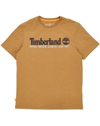 Timberland - Tops ,Geel ,Katoen Front Tee Wheat Boot T-Shirt - Lyst
