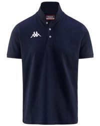 Kappa - Tops ,Blauw ,Katoen Blauw Katoen/Polyester Trainingspolo - Lyst