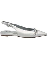 Halmanera - Schoenen ,Grijs ,Leer Zilver Iridescent Leren Slingback Schoenen - Lyst