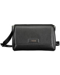 Calvin Klein - Schwarze polyester-handtasche mit verstellbarem riemen - Lyst