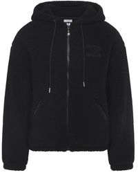 Celine - Zwarte Wollen Hoodie Jas - Lyst