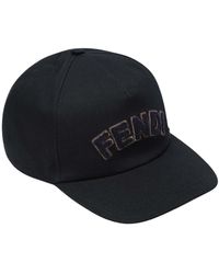 Fendi - Accessoires ,Blauw ,Blauwe Zonneklep Hoed - Lyst