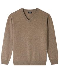 A.P.C. - V-Neck Knitwear - Lyst
