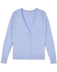 Oltre - Truien & Vesten ,Blauw ,Nylon Viscose Blend Cardigan - Lyst