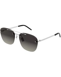 Saint Laurent - Rimless Aviator Square-frame Metal Sunglasses - Lyst