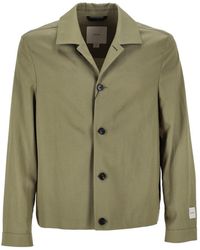 Calvin Klein - Jassen ,Groen ,Katoen Tencel Katoen Linnen Shacket Jas - Lyst
